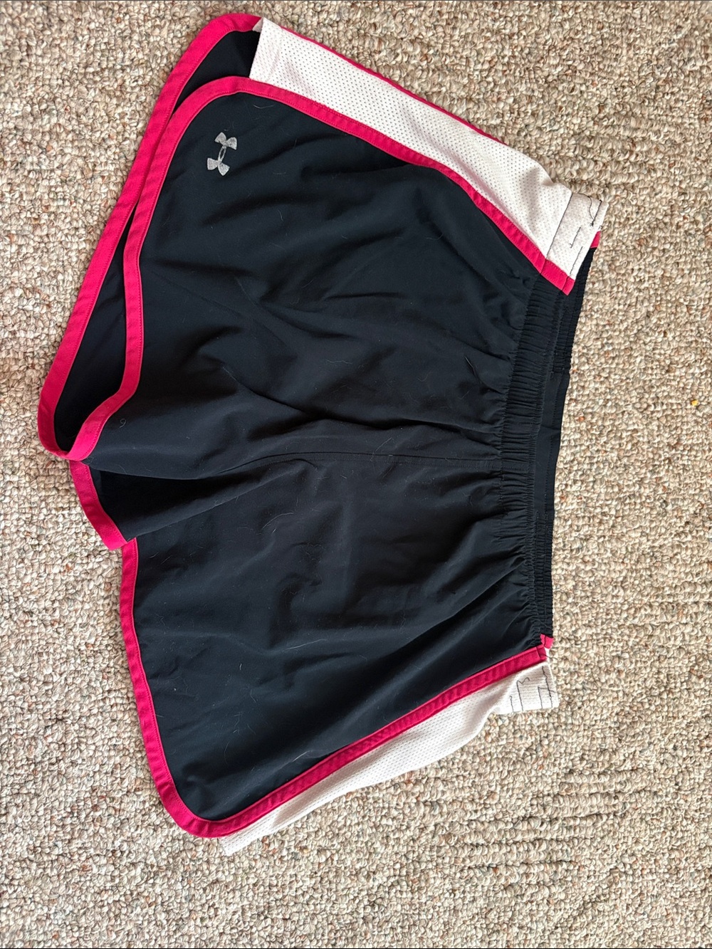 Under Armour Black Athletic Shorts with Pink Trim - Women's